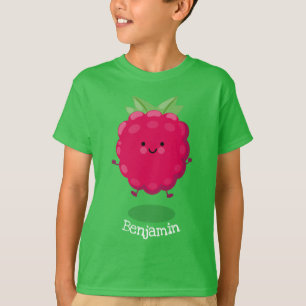 Cute happy raspberry cartoon illustration T-Shirt