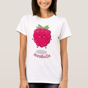Cute happy raspberry cartoon illustration T-Shirt