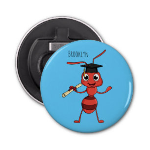 Cute happy red ant cartoon  bottle opener