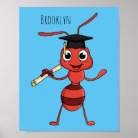 Cute happy red ant cartoon