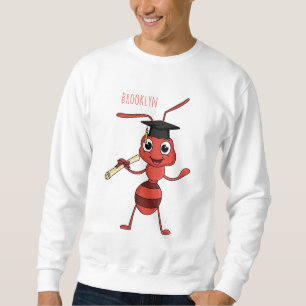 Cute happy red ant cartoon sweatshirt