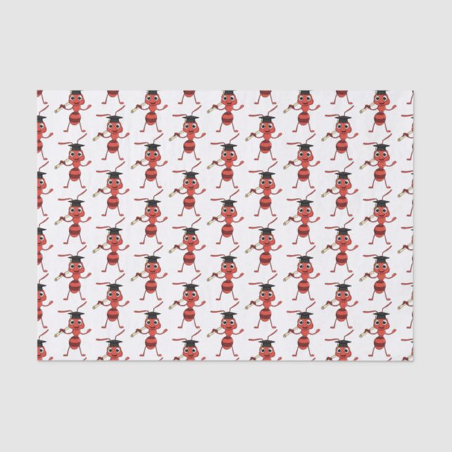 Cute happy red ant cartoon tissue paper (Front)