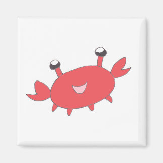 Cute Happy Red Crab Magnet