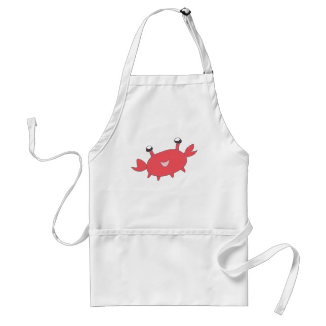 Cute Happy Red Crab Standard Apron (Front)