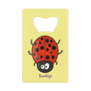 Cute happy red ladybug cartoon illustration