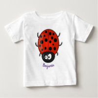 Cute happy red ladybug cartoon illustration