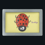 Cute happy red ladybug cartoon illustration belt buckle<br><div class="desc">This cute ladybug is fun for the insect lover. Drawn in adorable cartoon illustration style.</div>