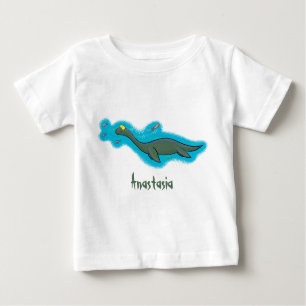 Cute, happy sea monster plesiosaur cartoon baby T-Shirt