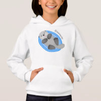 Cute happy sea otter blue cartoon illustration