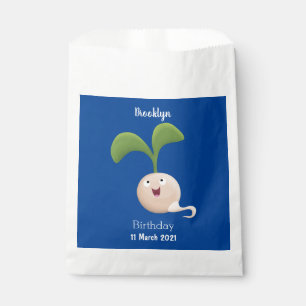 Cute happy seed sprout cartoon illustration favour bags