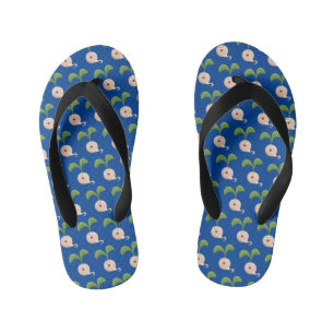 Cute happy seed sprout cartoon illustration kid's jandals