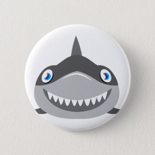 cute happy shark face 6 cm round badge