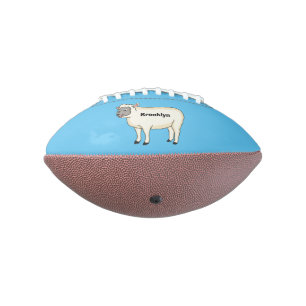 Cute happy sheep cartoon illustration football