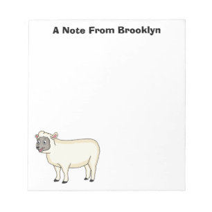 Cute happy sheep cartoon illustration notepad