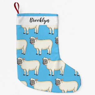 Cute happy sheep cartoon illustration small christmas stocking