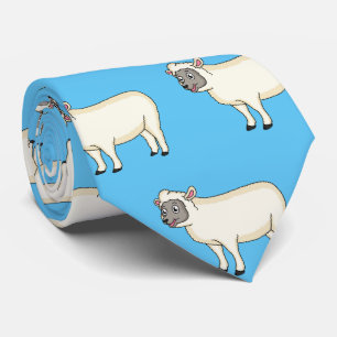 Cute happy sheep cartoon illustration  tie