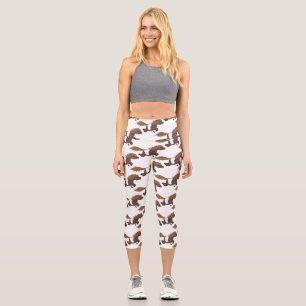 Cute happy Shetland pony cartoon illustration Capri Leggings
