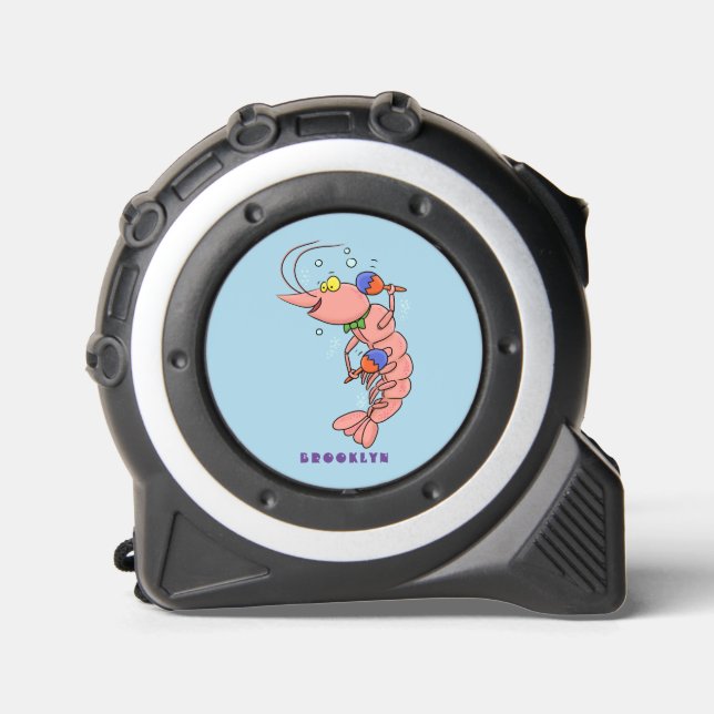 Cute happy shrimp, prawn cartoon 1 (Front)