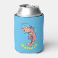 Cute happy shrimp, prawn cartoon
