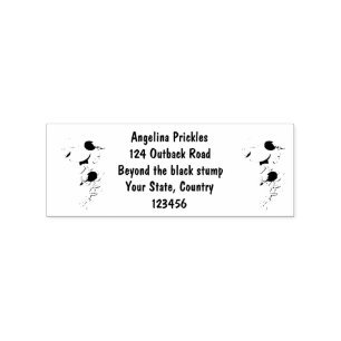 Cute happy shrimp, prawn cartoon rubber stamp