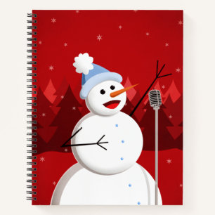Cute Happy Singing Snowman Notebook