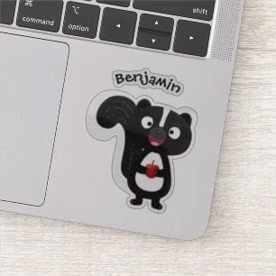 Cute happy skunk cartoon illustration