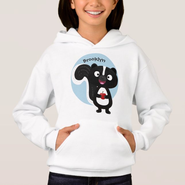 Cute happy skunk cartoon illustration (Front)