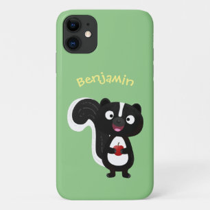 Cute happy skunk cartoon illustration Case-Mate iPhone case