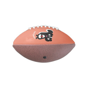 Cute happy skunk cartoon illustration football