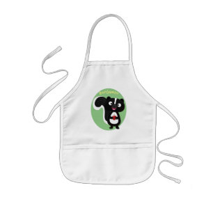 Cute happy skunk cartoon illustration kids apron