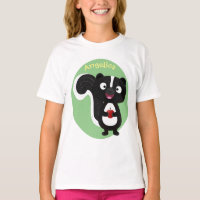 Cute happy skunk cartoon illustration