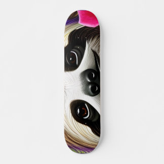 Cute Happy Sloth With Flowers    Skateboard