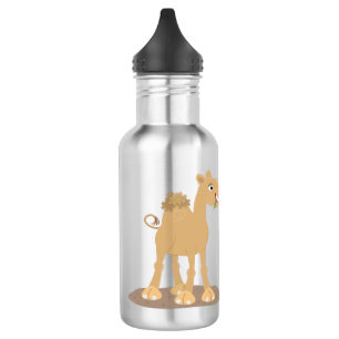 Cute happy smiling camel cartoon illustration 532 ml water bottle