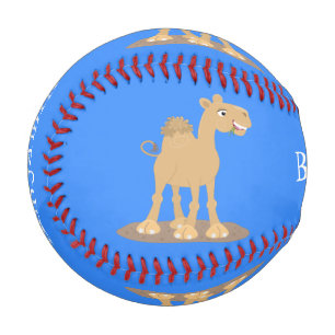 Cute happy smiling camel cartoon illustration baseball