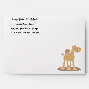 Cute happy smiling camel cartoon illustration envelope