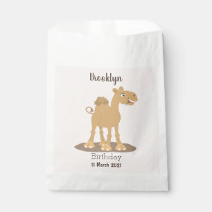 Cute happy smiling camel cartoon illustration favour bags