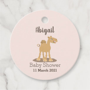 Cute happy smiling camel cartoon illustration favour tags