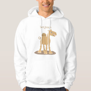 Cute happy smiling camel cartoon illustration hoodie