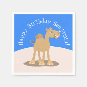 Cute happy smiling camel cartoon illustration napkin