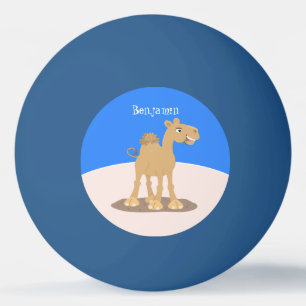 Cute happy smiling camel cartoon illustration ping pong ball