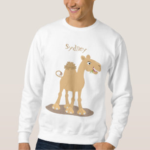 Cute happy smiling camel cartoon illustration sweatshirt