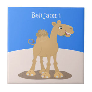 Cute happy smiling camel cartoon illustration tile