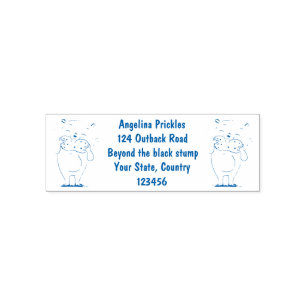 Cute happy smiling hamster with peanut cartoon self-inking stamp