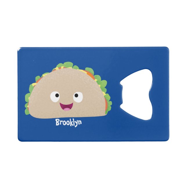 Cute happy smiling taco cartoon illustration (Front (Horizontal))