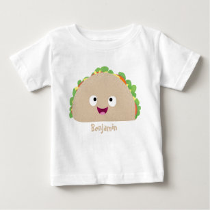 Cute happy smiling taco cartoon illustration baby T-Shirt