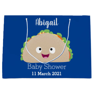 Cute happy smiling taco cartoon illustration large gift bag