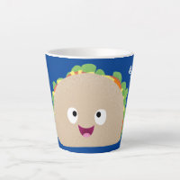 Cute happy smiling taco cartoon illustration