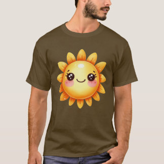 Cute happy smiling watercolor sunflower sun T-Shirt