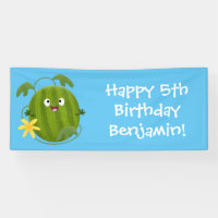 Cute happy smiling watermelon cartoon