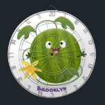 Cute happy smiling watermelon cartoon dartboard<br><div class="desc">This cute smiling watermelon is here to bring some fruity fun to your day! Drawn in happy cartoon illustration style.</div>
